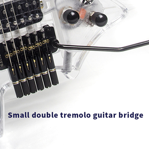 Guitarra Eléctrica GALYDA G580-L con Cuerpo de Acrílico Transparente, Pastillas H-H, Mástil de Arce, 6 Cuerdas, Diseño sin Cabeza - Product Image 5