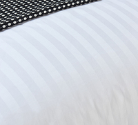 Parure de lit de luxe 100 % coton pour hôtel, drap-housse king size, ensemble de literie à rayures de 3 cm, ensemble de couette