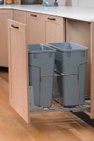 Guide des déchets intégré 70L Poubelle pour armoire de cuisine Poubelle cachée avec double seau
