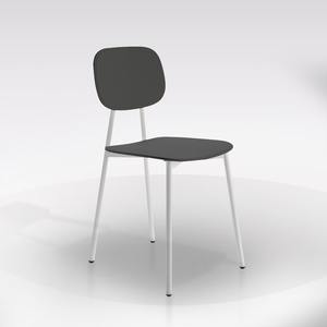 เก้าอี้ TATA YOUNG โครงโลหะสีขาว เบาะกราไฟต์ - Product Image 1