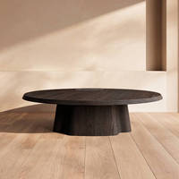 Meubles de salon modernes Sageliving Nouveau design Table centrale ronde haut de gamme en marbre Table basse en bois massif de taille personnalisable