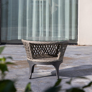 Ensemble de canapé de balcon OSMEN <span class=keywords><strong>Ostra</strong></span> en aluminium et rotin tressé, 2 chaises, table ronde en verre, résistant aux intempéries, meubles de jardin et de terrasse - Product Image 5