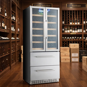 Cave à vin en acier inoxydable 760L à double tiroir et double porte, grande capacité, avec porte vitrée et contrôle <span class=keywords><strong>de</strong></span> température double zone - Product Image 5