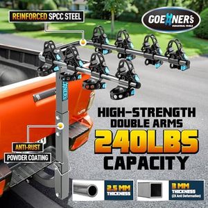 Porte-vélos arrière détachable en acier au carbone personnalisable <span class=keywords><strong>pour</strong></span> voitures/SUV/camions/vélos/remorques – Fixation sur <span class=keywords><strong>attelage</strong></span> <span class=keywords><strong>pour</strong></span> bagages - Product Image 3