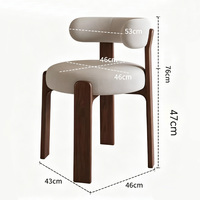 Fauteuil d'appoint moderne rembourré avec pieds en bois de noyer massif, dossier incurvé, chaise de salle à manger pour salon et cuisine