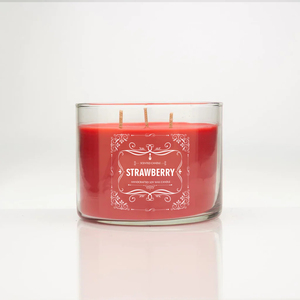 LA06T <span class=keywords><strong>Bougie</strong></span> parfumée en verre personnalisée pour l'intérieur, grande taille, 3 mèches, aromathérapie - Product Image 3