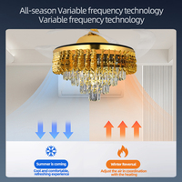Ventilateur de plafond moderne de luxe avec lustre en cristal de 42 pouces, éclairage LED 220V et télécommande, solution d'installation pour projets