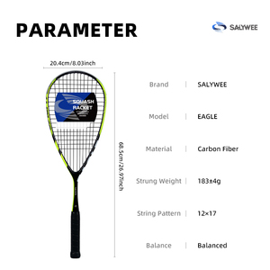 Mejor Relación <span class=keywords><strong>Calidad</strong></span>-<span class=keywords><strong>Precio</strong></span> - Raqueta de Squash de Fibra de Carbono EAGLE, Resistencia a la Torsión Mejorada con Carbono T700, Ultraligera y Duradera - Product Image 6
