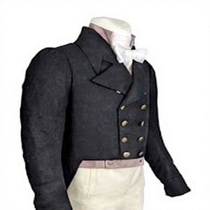 New <b>Men</b> <b>Black</b> 100% <b>Wool</b> Fabric Regency 1810 & 1830 Historical Uniform British Tailcoat Fast Ship - Product Image 5