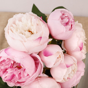 Fleur artificielle pivoine de Luoyang, 8 têtes, en soie plastique, haute simulation, pour décoration de mariage et de maison, fleurs pour vase - Product Image 1