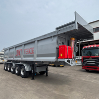 Semi-remorque benne arrière de 40 tonnes avec bâche électrique et châssis en acier pour le transport de matériaux en vrac dans le secteur minier et de la construction