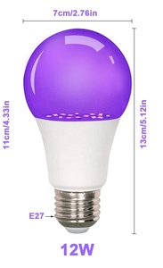 Paquete de 2 bombillas de repuesto Led E27 de 12W, bombillas <span class=keywords><strong>UV</strong></span>, bombillas negras para fiesta, cumpleaños, acuario, diseño de pantalla - Product Image 3