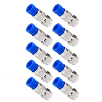 Conectores de Compresión Tipo F RG6, Adaptador de Cable Coaxial, Conectores de Compresión Tipo F para Televisión por Satélite y por Cable