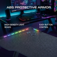 Table de jeu AOR ZS-R5, bureau d'ordinateur pour jeux, éclairage RGB, porte-gobelet, plateau pour écouteurs, surface en bois