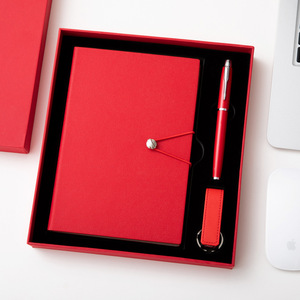 Bán buôn khuyến mãi da máy tính xách tay Bộ quà tặng kinh doanh nhật ký với ổ đĩa USB Bút da máy tính xách tay A5 bơm lại Tạp Chí Bộ quà tặng - Product Image 6