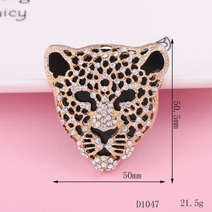 Accesorios Retro al por Mayor con Cabeza <span class=keywords><strong>de</strong></span> León y Leopardo, Aleación <span class=keywords><strong>de</strong></span> Elefante con Pedrería, Materiales para Manualidades DIY - Product Image 4