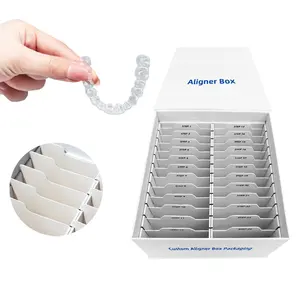 Özel mıknatıs sert karton ortodontik temizle diş Aligners mat laminasyon kağıt kutuları manyetik diş Aligner kutu ambalaj