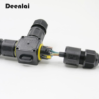 Connecteur étanche en forme de T IP68 panneau solaire sans vis rapide 3 broches câble fil prise prise commune connecteurs M684