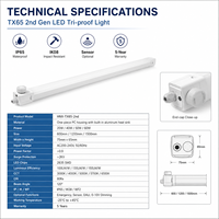 Luminaire linéaire LED Tri-proof personnalisé en usine, IP65 IK08, connectable, compatible capteur, pour applications industrielles européennes, 20-60W, avec gradation DALI