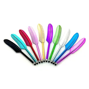 Gratis Schip Gemengde Orde Feather Universal Capacitive Stylus Touch Screen Pen Voor Iphone 5 Tablet Pc Mobiele Telefoon Drop Shipping