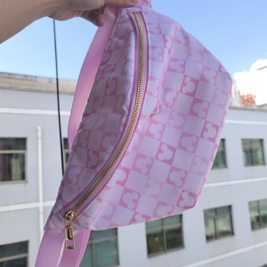 Sac banane unisexe tendance en nylon imperméable à imprimé intégral à carreaux, avec fermeture éclair, idéal pour les voyages, sac banane de taille Jumbo - Product Image 1