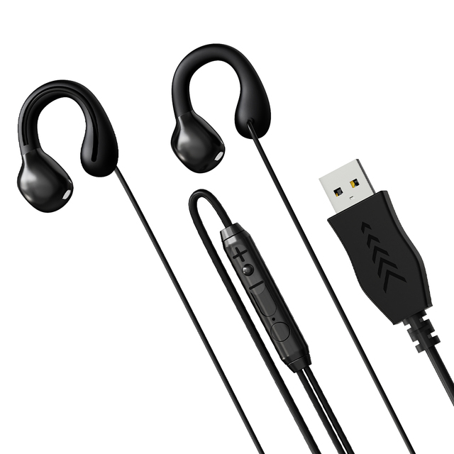 High Quality OWS Air Conduction Clip On Earphones Wired Open Ear Design 360 Spatial Sound ENC Noise Reduction