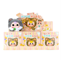 Sac à fermeture éclair en peluche 100% authentique Baby Three Lucky Cat, boîte mystère créative et tendance, poupée de dessin animé, pendentif, boîte mystère, anniversaire