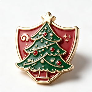 Pin Metálico para Árbol de Navidad, Chapado en Oro, Esmalte Duro, Aleación de Zinc, Decoración Tradicional Navideña - Product Image 4