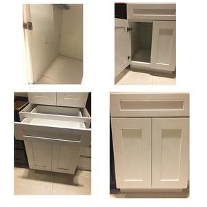 Gabinetes de madera maciza Para cocina, coctelera blanca moderna, puertas de armario - Product Image 5