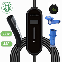 Chargeur EV portable XTEVSE 7kW pour Chevrolet, nouvelle station de charge rapide de niveau 2 puissante, interface Type 2, 32A, écran LCD, domicile