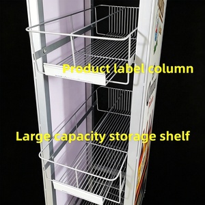Exhibidor Metálico Moderno Personalizado para Tiendas, Supermercados y Comercios, para Bebidas, Jugos, Agua, <span class=keywords><strong>Cerveza</strong></span>, Vino, Botellas de Vidrio, con Ruedas - Product Image 3