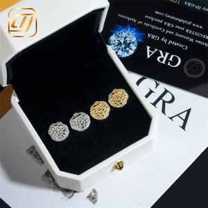 Boucles d'oreilles clous en moissanite taillée CNC, en argent S925, style 'Iced Out' avec pierres en forme de pépites, à fermoir à vis, irrégulières, pour hommes, bijoux Hip Hop - Product Image 3