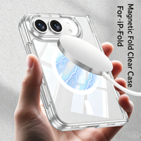 Coque de téléphone magnétique transparente pour iPhone 18 Duo Fold, protection antichoc, coque pliable transparente