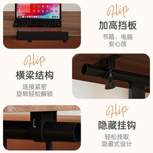 โต๊ะข้างเตียงปรับระดับความสูงได้ทันสมัย พร้อมท็อปไม้และโครงโลหะ สำหรับใช้ในห้องนอนหรือห้องนั่งเล่น - Product Image 4