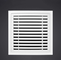 Grille d'aération de retour à charnières en ABS épaissi 350x350mm, grille de plafond à lamelles carrées pour CVC, bureau, hôtel, maison
