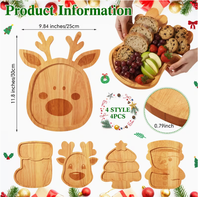 Planche à découper en bois de Noël en forme de pain d'épices, plateau de service pour charcuterie de fêtes, écologique, plateau de fête