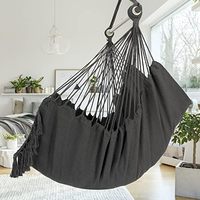 Chaise suspendue en macramé robuste avec poche, supporte jusqu'à 330 lb, comprend 2 coussins, balançoire en corde de coton