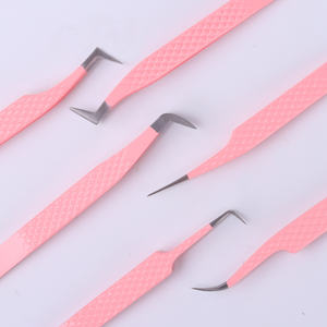 Duitse Kwaliteit Fiber Grip Tip Wimper Extensie Pincet Paars Nieuwe Post 2022 Lash Extensions Pincet Set - Product Image 4