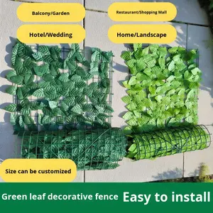 Plantes et feuilles en plastique vert pour clôture de fleurs en <span class=keywords><strong>gazon</strong></span> artificiel pour cour, <span class=keywords><strong>balcon</strong></span>, jardin, aménagement paysager, store roulant - Product Image 3