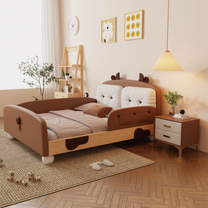 Letto a Castello per Bambini in Legno Massello, Design Minimalista, Caratteristiche Ecologiche, Piattaforma a Isola Piccola con Sponde di Sicurezza per Camere da Letto di Bambini e Bambine - Product Image 5