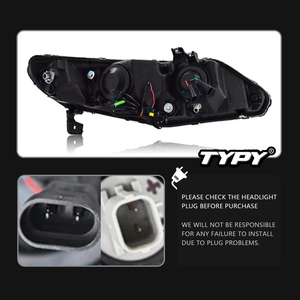 Kit de lentes de repuesto para faros delanteros TYPY para Civic 8ª generación 2006-2011 con luz diurna RGB y señal de giro secuencial - Product Image 5