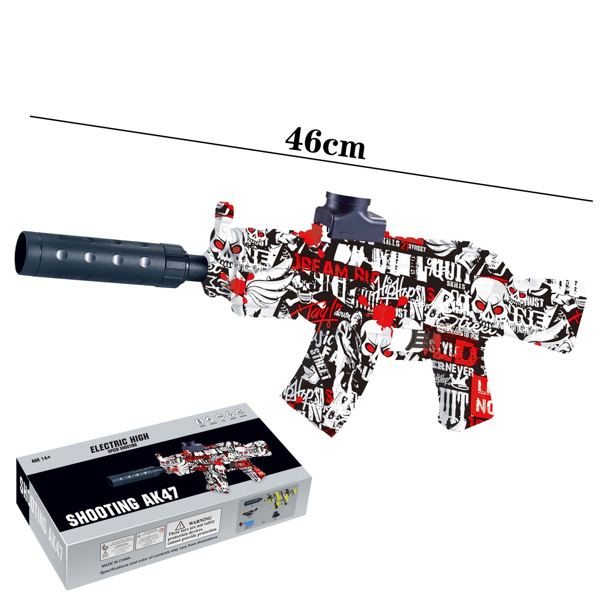 AK-Skull Red [Caja de color en inglés de 7,4 V]