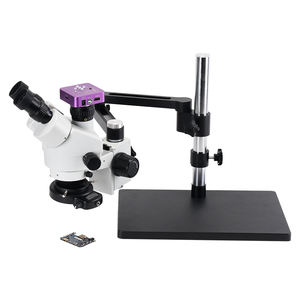 7X-45X Zoom 51MP Caméra Vidéo Bras Articulé Longue <span class=keywords><strong>Distance</strong></span> De Travail Trinoculaire Stéréo <span class=keywords><strong>Microscope</strong></span> pour Mobile Réparation Soudage - Product Image 3