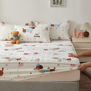 ग्रेड मातृ शिशु वाटरप्रूफ बेड कवर 3-टुकड़ा आसान-साफ गद्दे सुरक्षात्मक फिट शीट सेट - Product Image 2