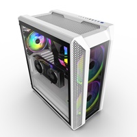 Boîtier d'ordinateur de jeu PC haut de gamme JNP-S03 blanc, format EATX, en alliage d'aluminium, tour complète avec fenêtre latérale
