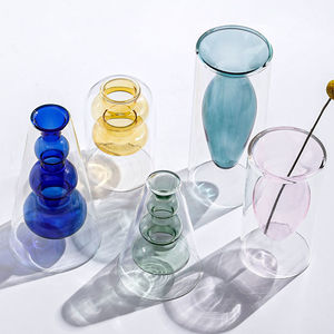 Bougeoirs en verre borosilicate transparent de conception Art déco personnalisés <span class=keywords><strong>vase</strong></span> de table pour bougies décoratives - Product Image 6