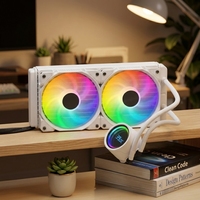 Radiateur de refroidissement à eau de 240 mm pour processeur Intel avec dissipateur thermique en aluminium et pompe LED silencieuse, refroidisseur liquide pour boîtier d'ordinateur
