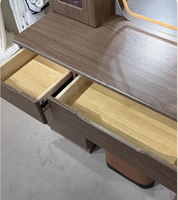Coiffeuse moderne minimaliste avec miroir éclairé et plateau rabattable, écologique, pour chambre à coucher, bureau de maquillage multifonctionnel avec rangement pour cosmétiques