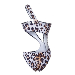 Nouveau Maillot de Bain Femme Tendance Écologique Séchage Rapide, Asymétrique à Une Épaule, Décolleté Plongeant, Bretelles en V, Soutien-Gorge Push-Up Ajustable, Imprimé Léopard - Product Image 1