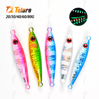 TOLURE umpan pancing logam, umpan memancing air asin peche 20g 30g 40g 60g 80g cepat jatuh lambat